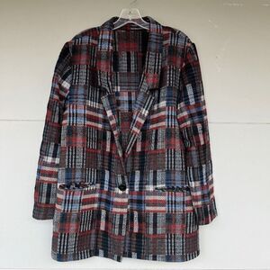 VTG Plaid Wool Blend Oversized Blazer L XL – Cottagecore Dark Academia USA